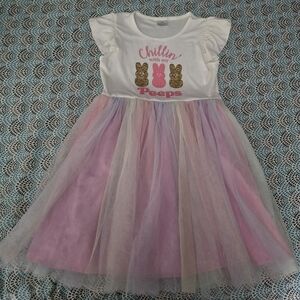 Chillin' with my Peeps Pink Tulle Dress Girls size 7-8. Like New!